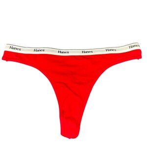 Hanes Womens Size Small 5 Panty Thong Red New Without Tags